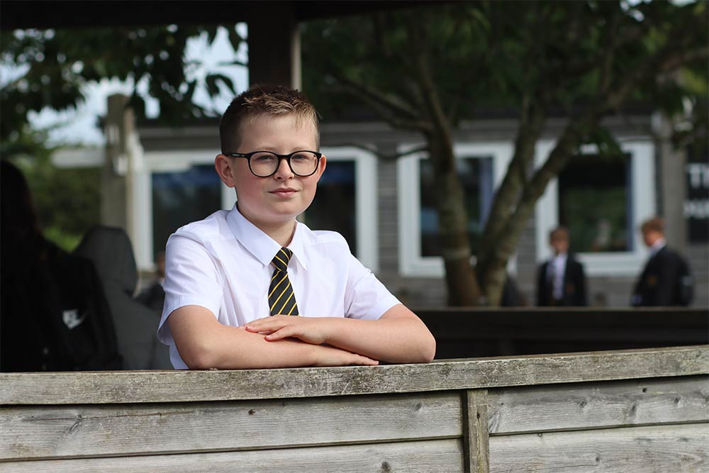 Penrice Student smart, with tie at breaktime